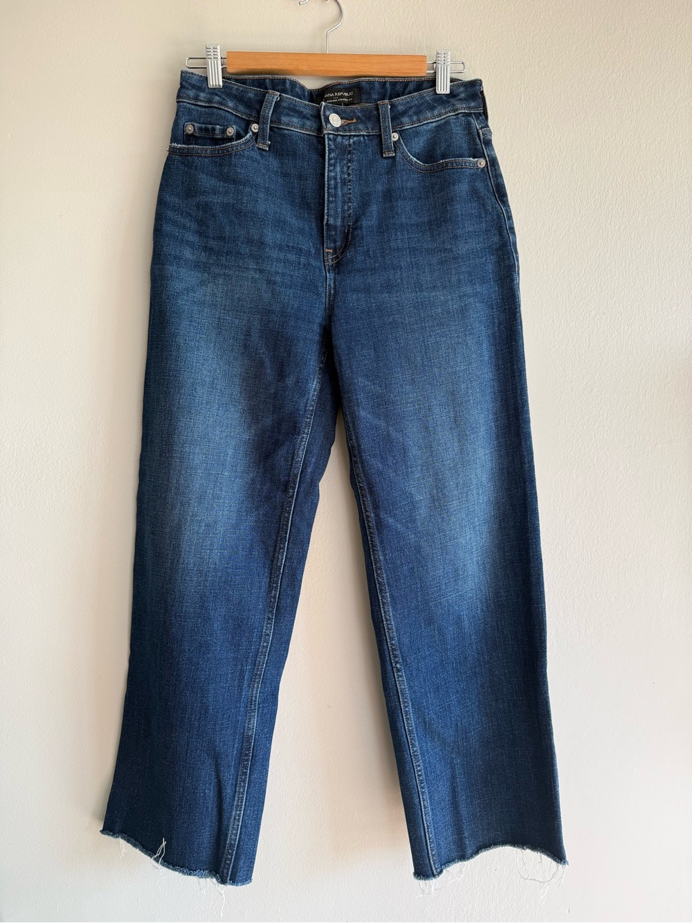 Banana Republic High Rise Straight Fit Dark Blue Denim Jeans